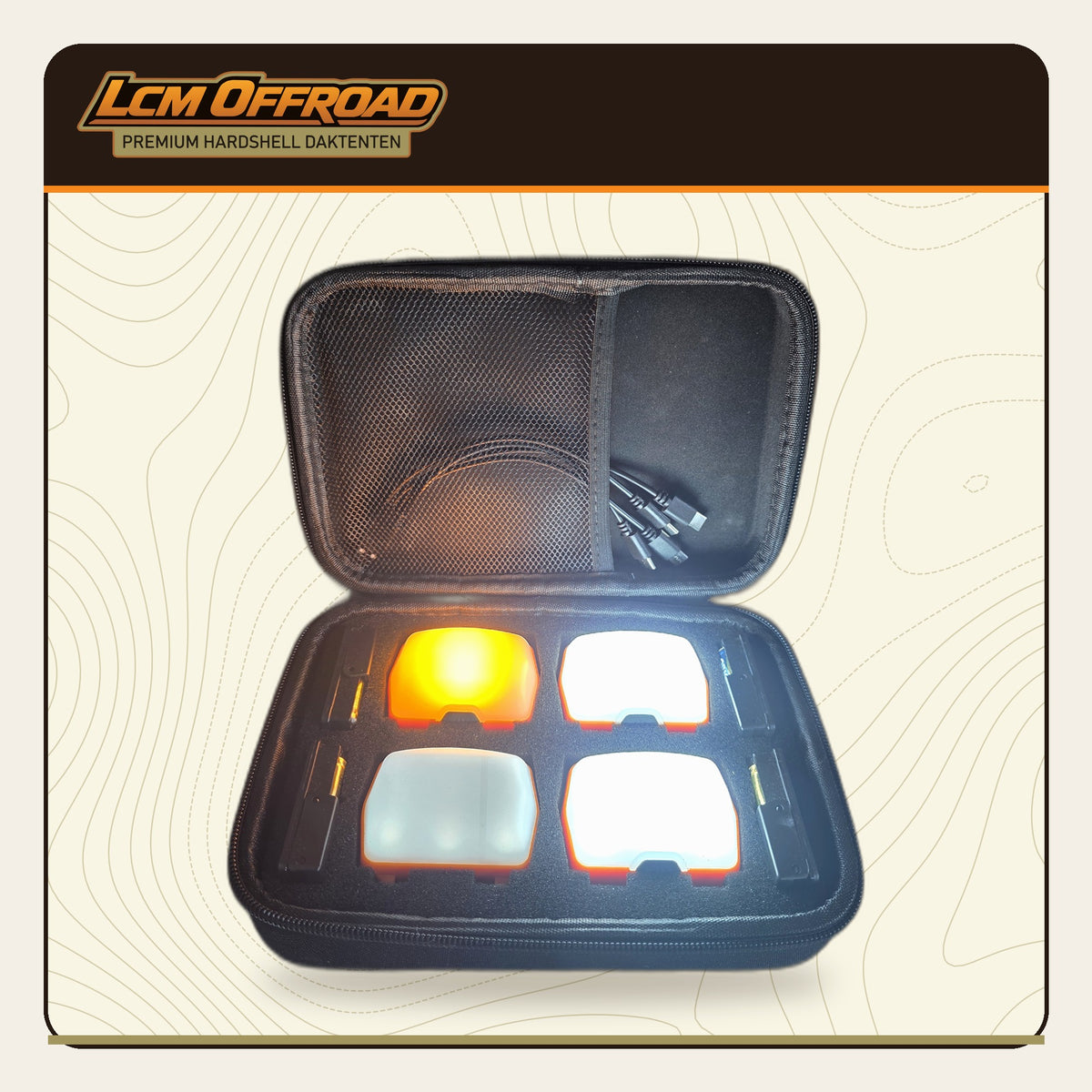 SAN HIMA camping lantern 4x LED, the four lanterns side by side