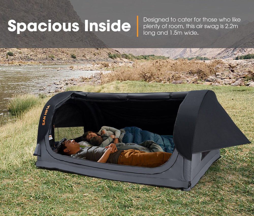 Luxury tent with a wonderfully thick air mattress